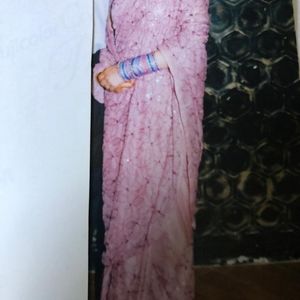 Beautiful embroidered pure chiffon saree